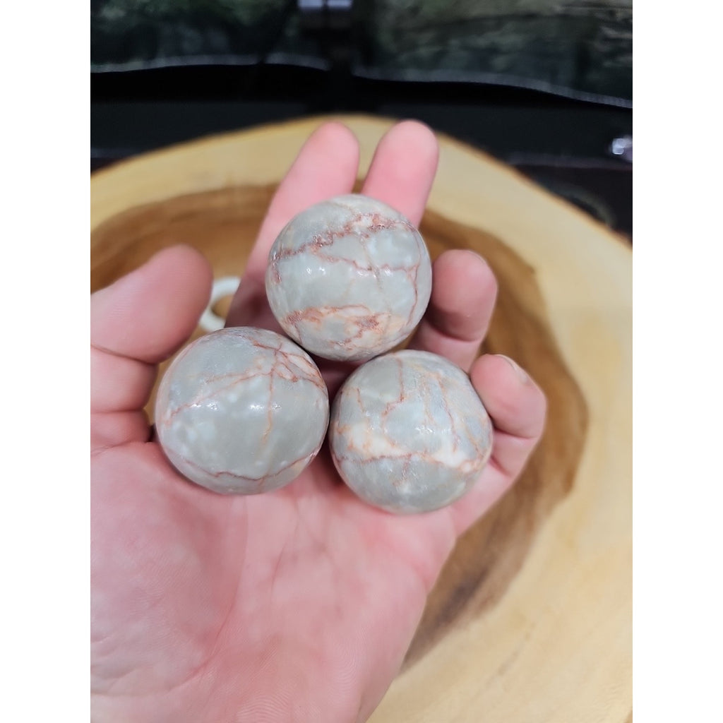 1each Natural Quartz Crystal Jasper Sphere Ball Healing 40mm W/ring Stand Random by CrystalCloud Company