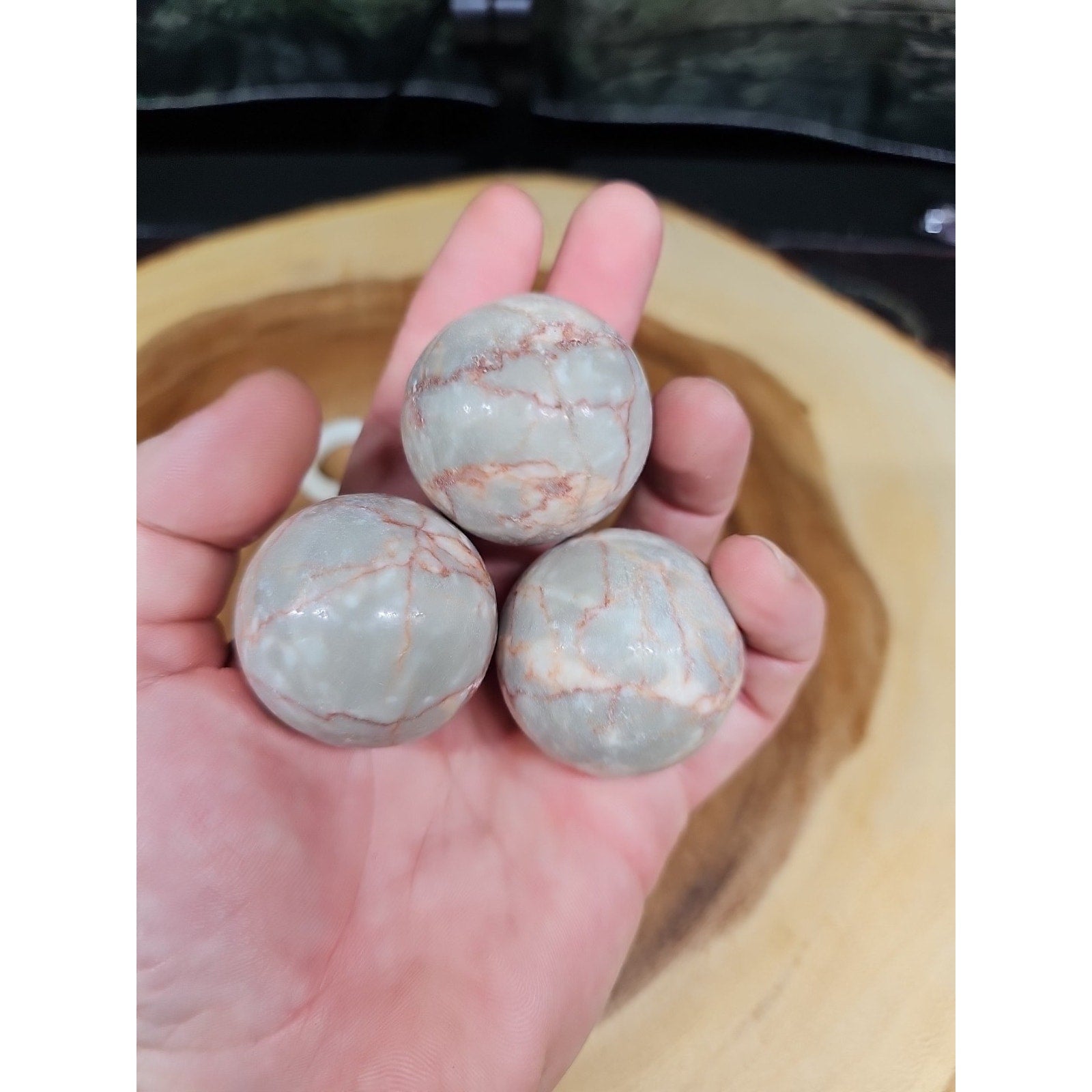 1each Natural Quartz Crystal Jasper Sphere Ball Healing 40mm W/ring Stand Random by CrystalCloud Company