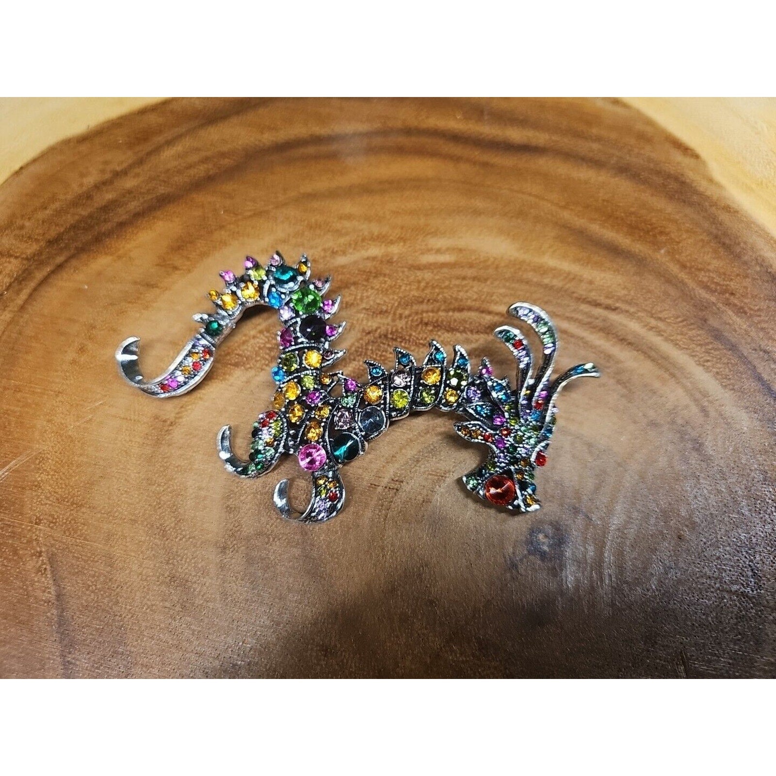 Chinese Dragon Brooch Pin by CrystalCloud Company