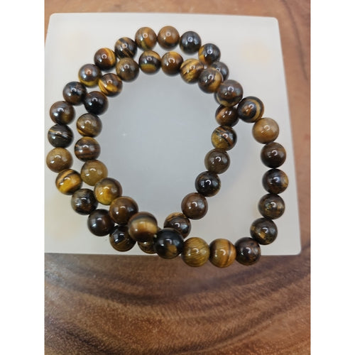 1 Handmade 8mm Mixed Natural Gemstone Tigers Eye Stretchy Bracelet Reiki Chakra by CrystalCloud Company