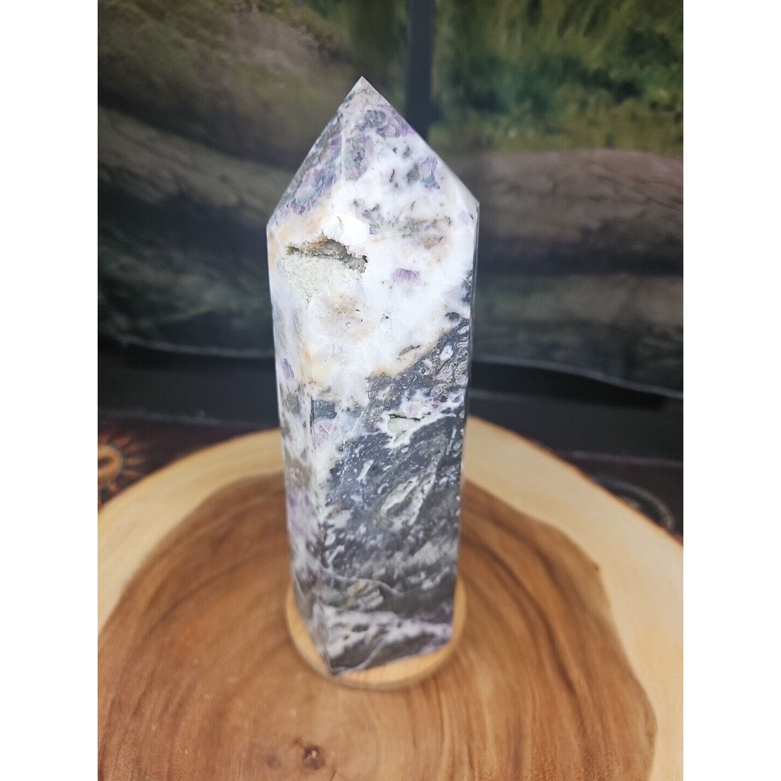3.41LB 1Pcs Natural Rainbow Fluorite Quartz Crystal Point Tower Polished Healing by CrystalCloud Company