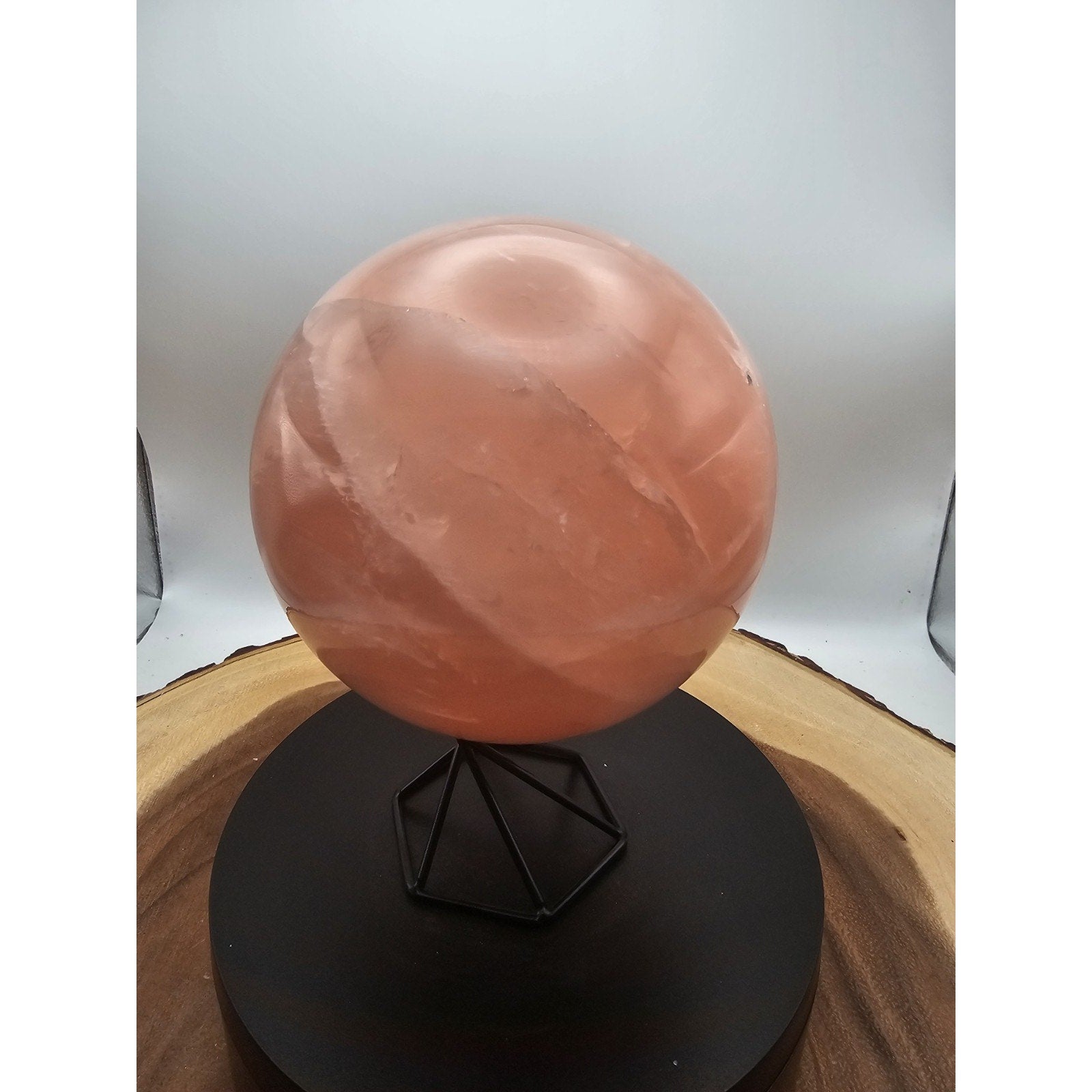 3.85lb Natural Pink Rose Quartz Crystal Sphere 98-107mm W/stand by CrystalCloud Company