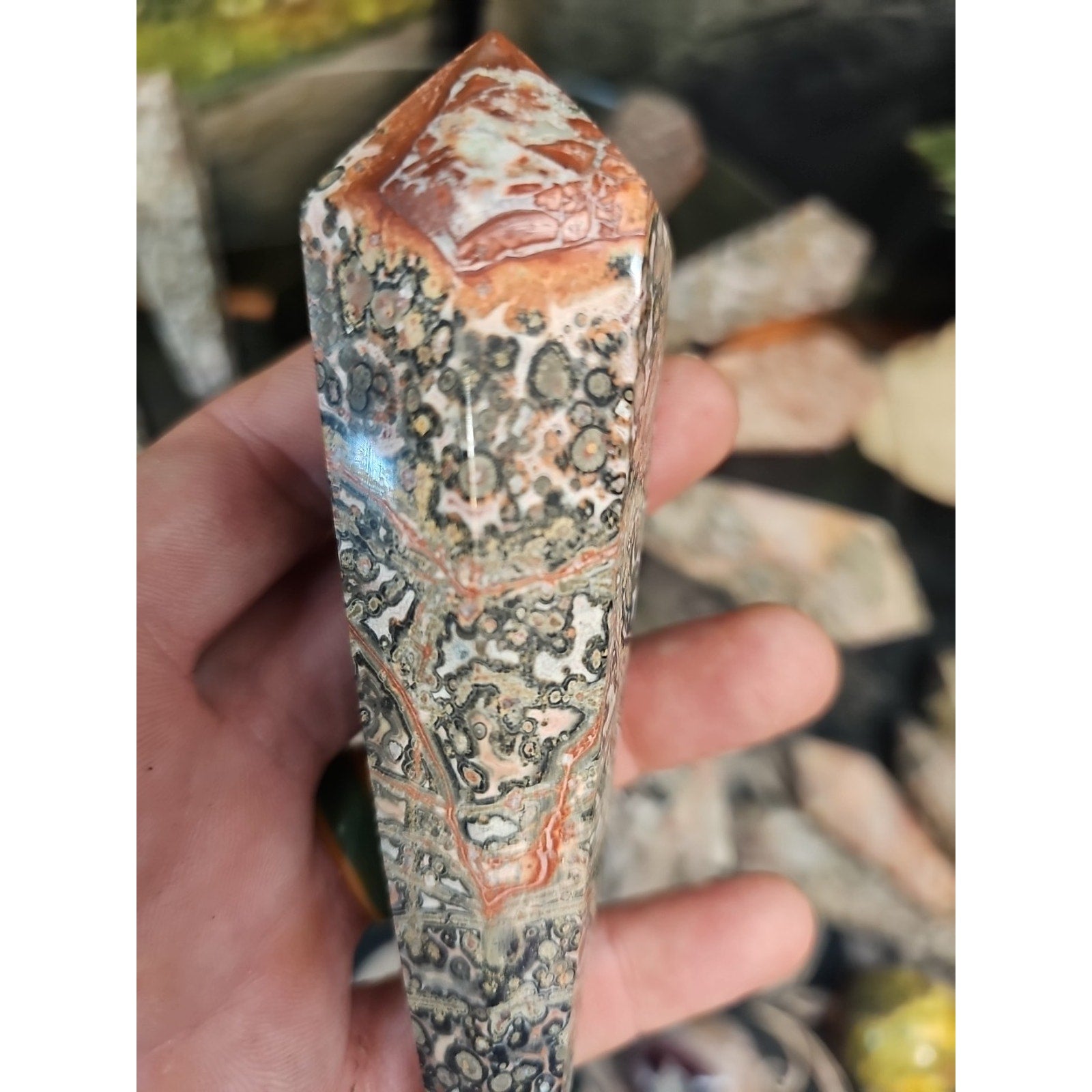Natural Leopard Skin Jasper Crystal Scepter .30+ Avg 1 Each by CrystalCloud Company