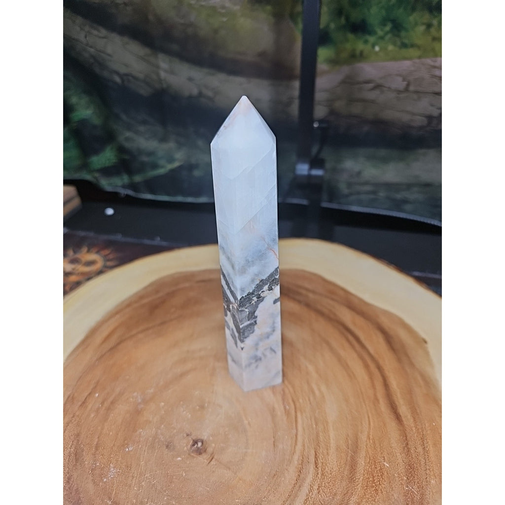 Zebra Stone Tower 347g 6.5in Tall by CrystalCloud Company