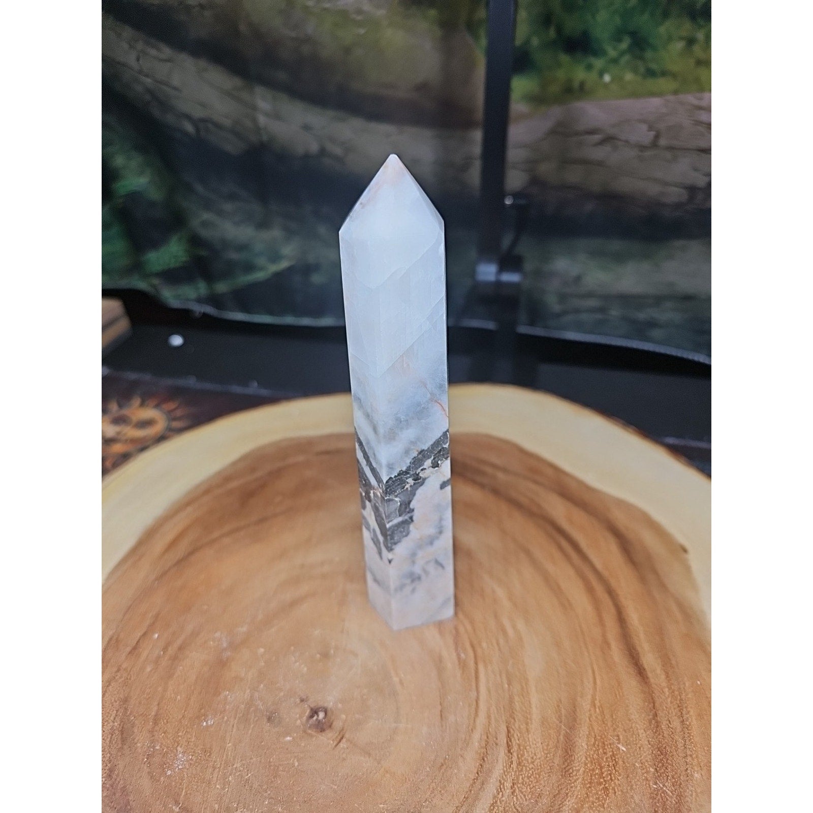 Zebra Stone Tower 347g 6.5in Tall by CrystalCloud Company