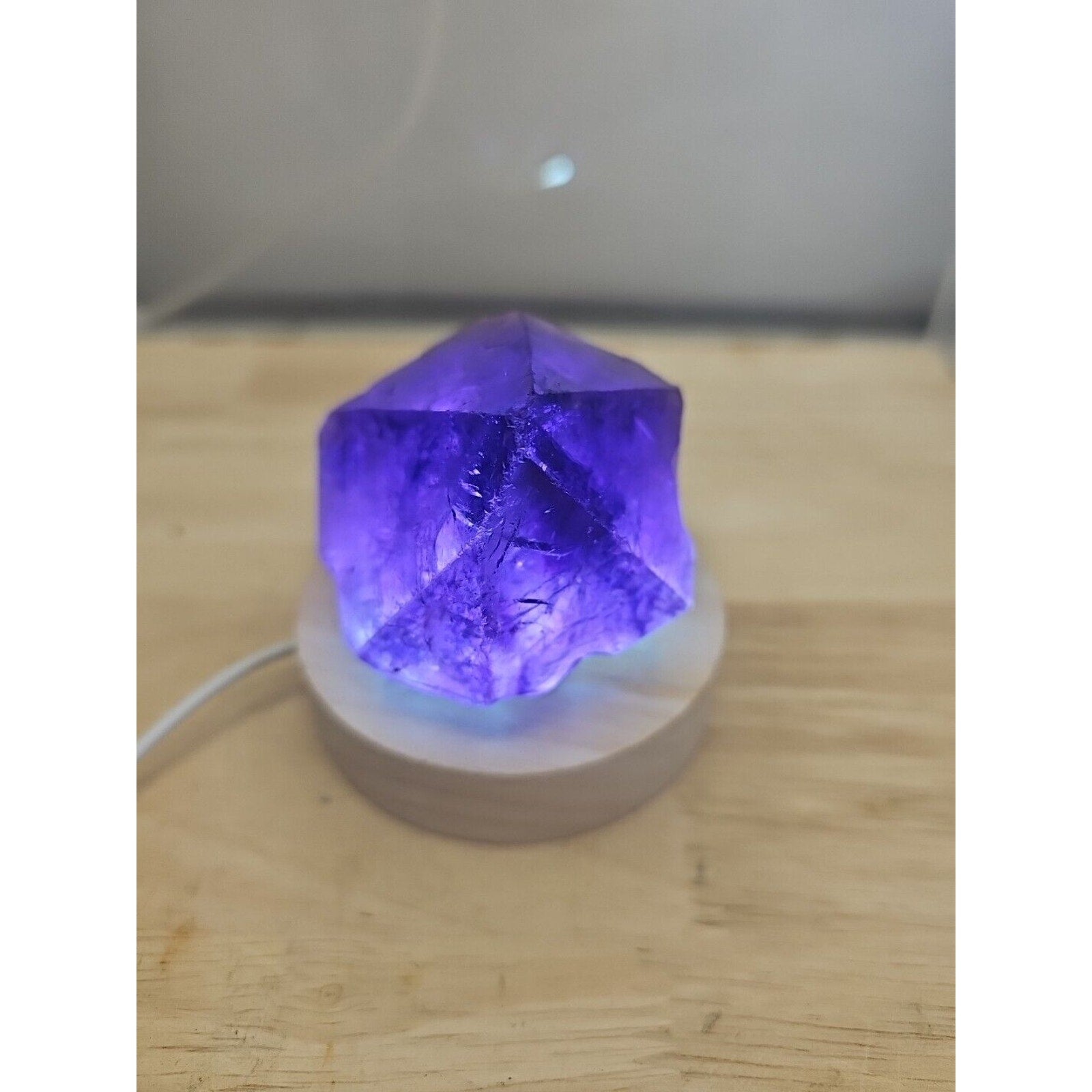 Natural Amethyst Backbone Scepter Crystal with LED — 294g Mineral Specimen | CrystalCloud Company by CrystalCloud Company