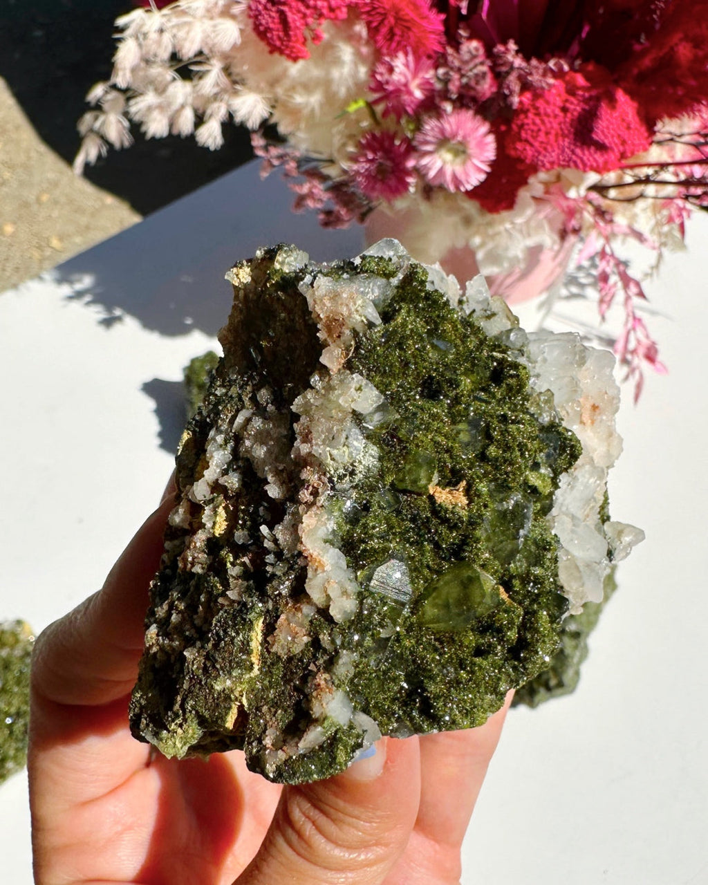Epidote Quartz Cluster