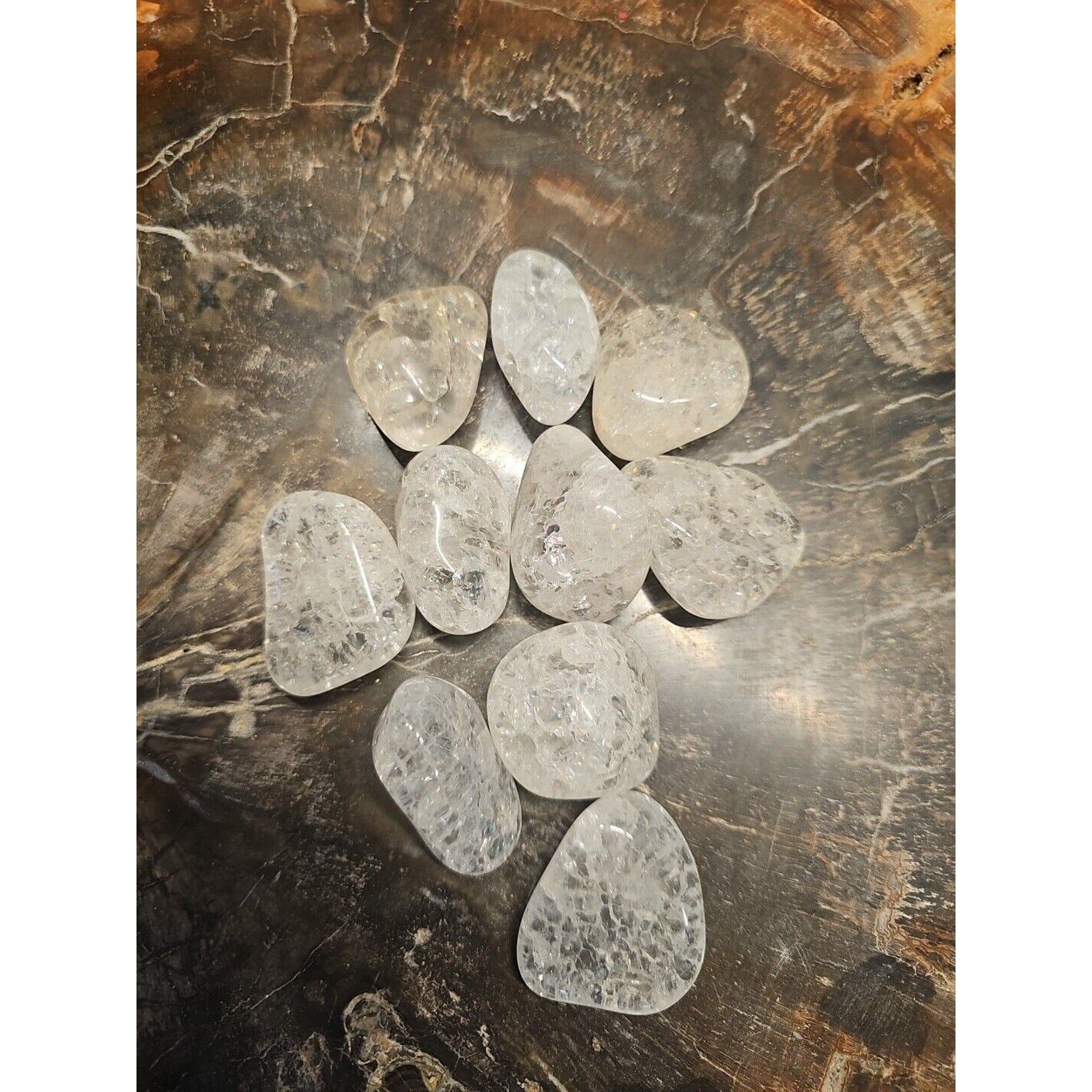 5 Pack Crackel Quartz Tumbled Stones: by CrystalCloud Company
