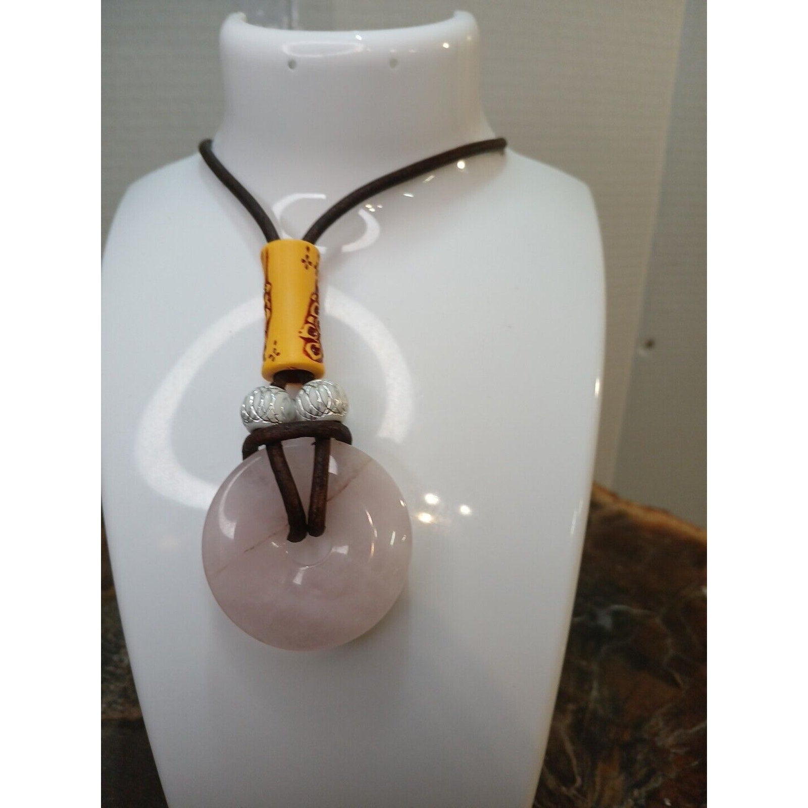 Rose Quartz Pendant Necklace — Handcrafted Natural Stone | CrystalCloud Company by CrystalCloud Company