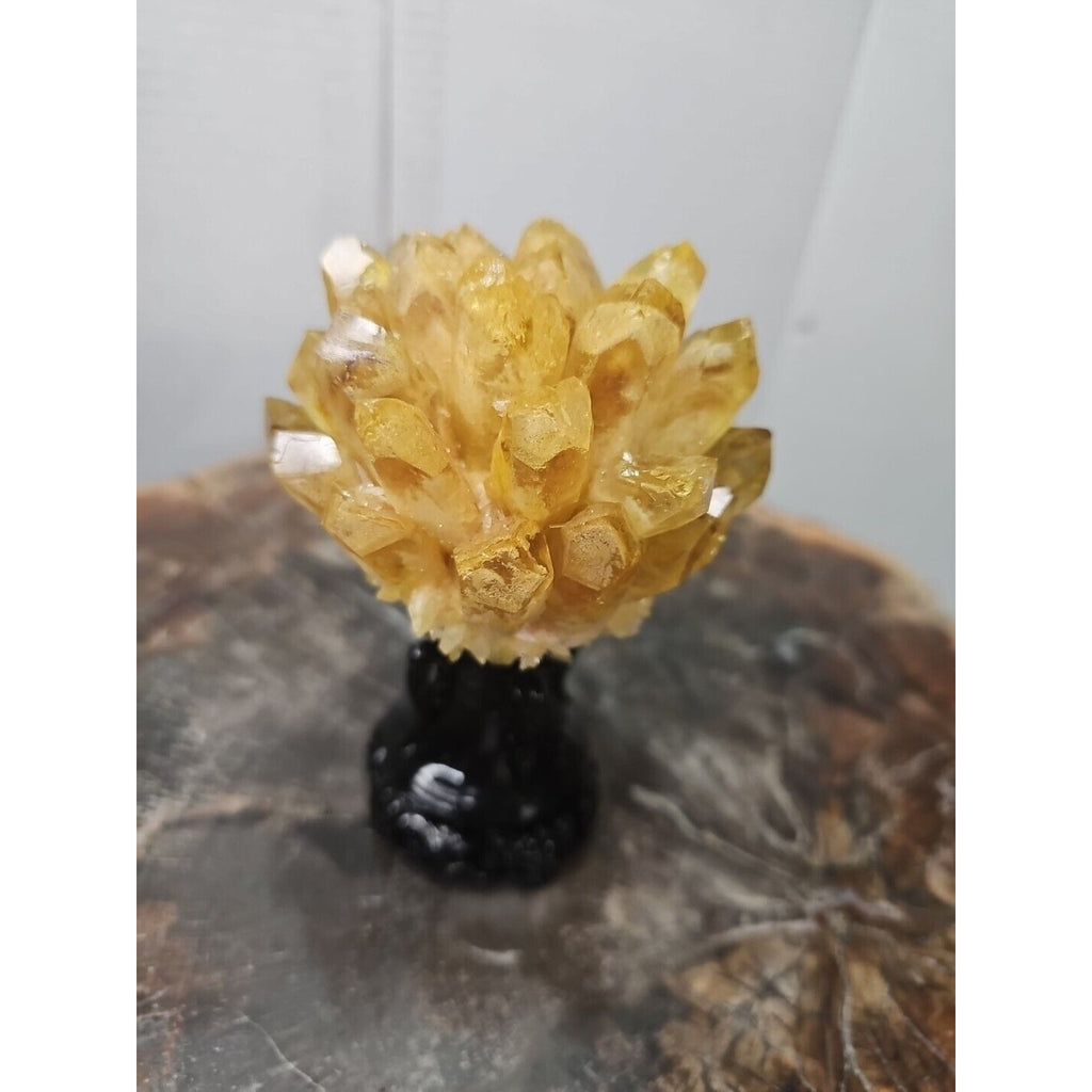1.12LB Yellow Phantom Quartz Crystal Cluster Mineral Specimen W/Stand by CrystalCloud Company