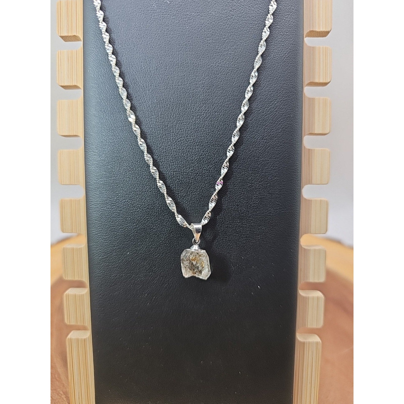 Herkimer diamond necklace W/sterling Silver 925 Chain 16in by CrystalCloud Company