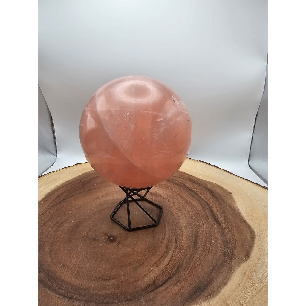 3.85lb Natural Pink Rose Quartz Crystal Sphere 98-107mm W/stand by CrystalCloud Company
