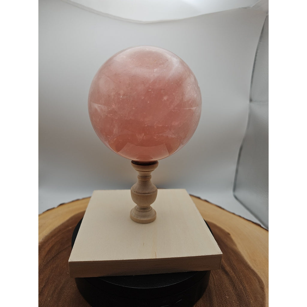 3.04LB Natural Pink Rose Quartz Crystal Sphere 98-107mm W/stand by CrystalCloud Company