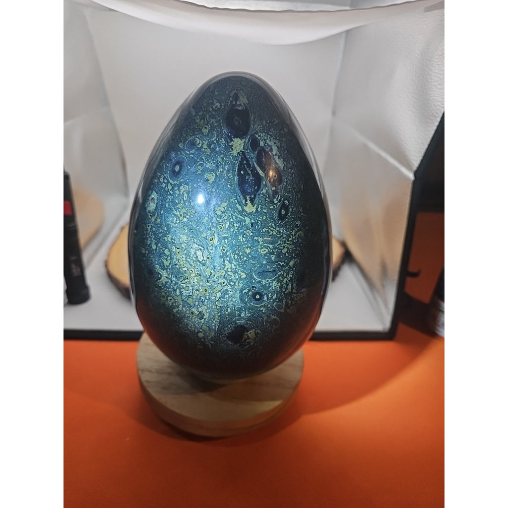 15.2LB Natural Kambaba Jasper Quartz Crystal With Jade Ring Stand by CrystalCloud Company
