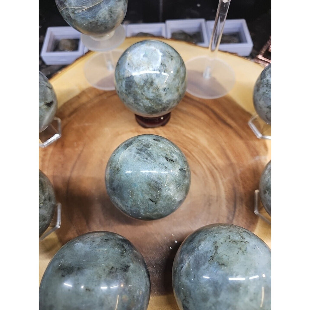 .95LB Avg 1Pc Natural Rainbow Labradorite Crystal Sphere Ball Polished by CrystalCloud Company