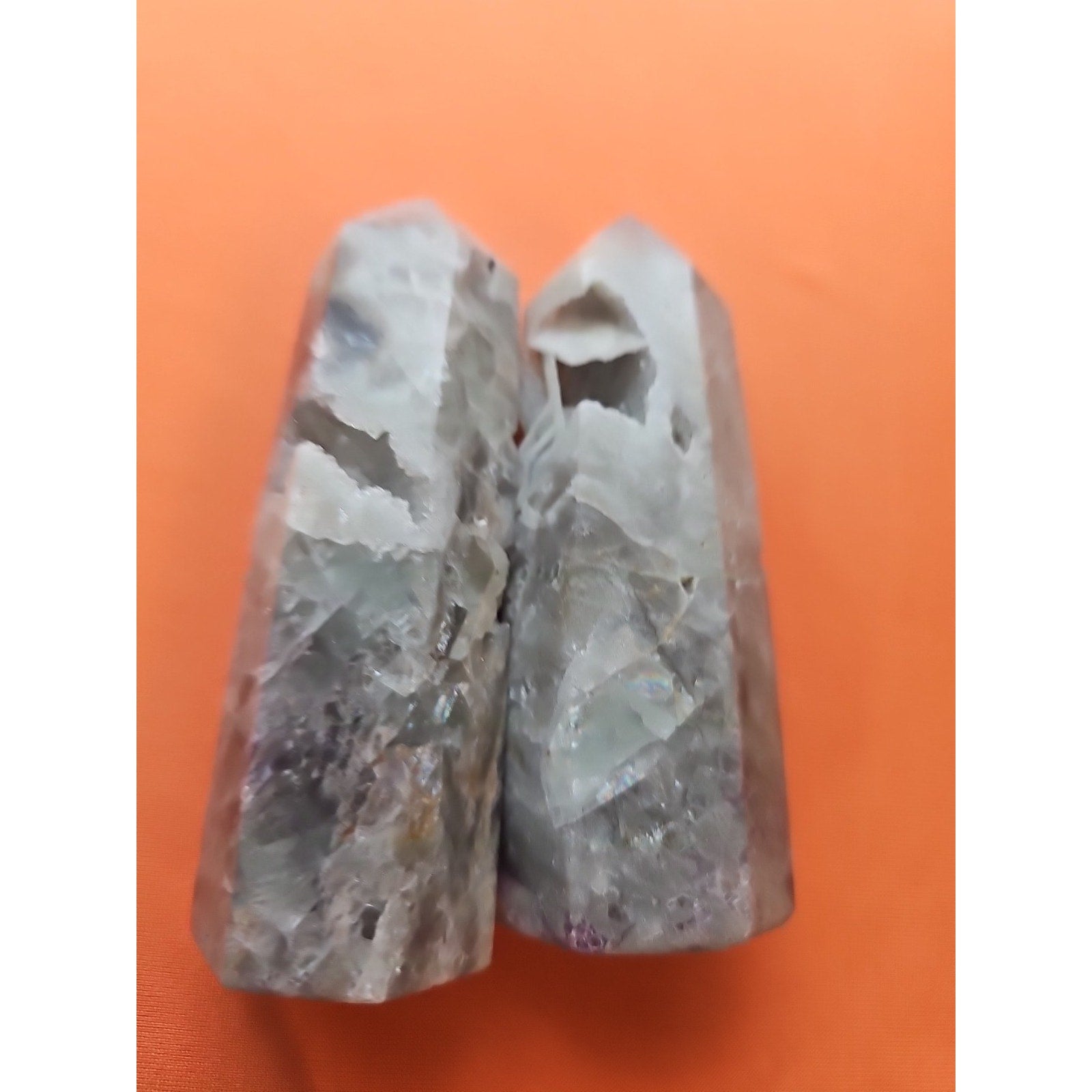 Fluorite Crystal Towers 1 Pair .56lb by CrystalCloud Company
