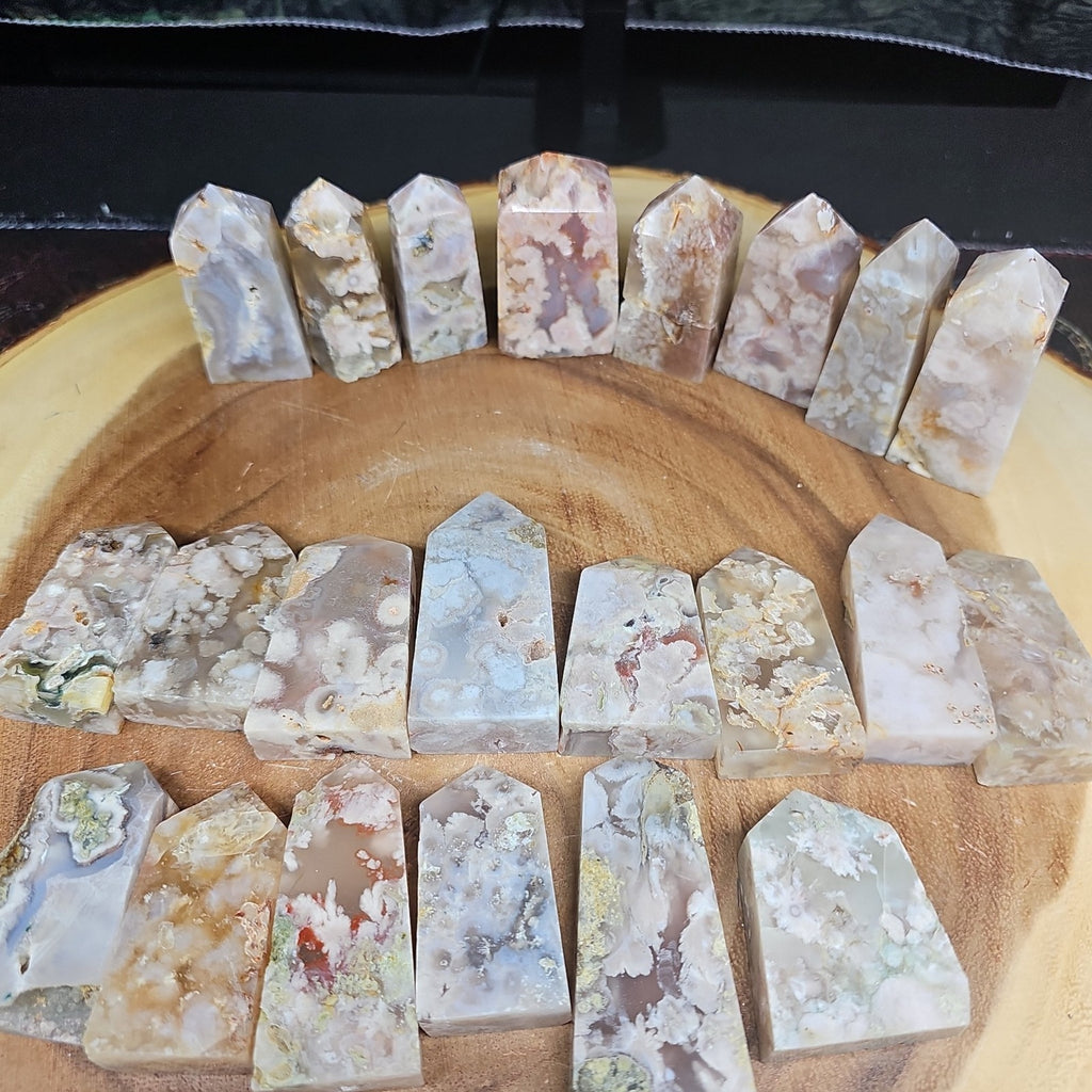 Phantom Agate cornelian towers by CrystalCloud Company