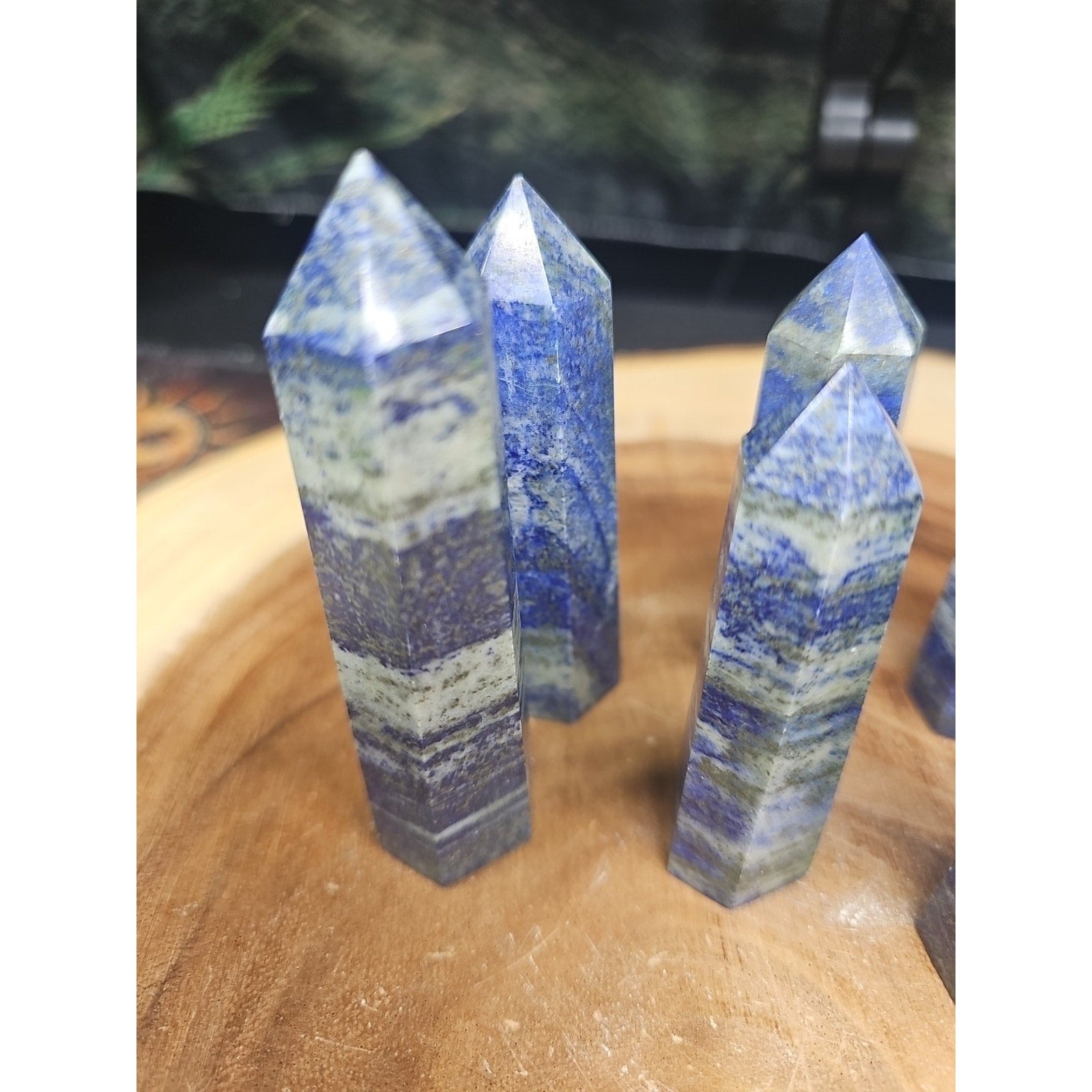 Blue Lapis Lazuli & Pyrite Crystal Tower — Rare Generator Point from Brazil | CrystalCloud Company by CrystalCloud Company
