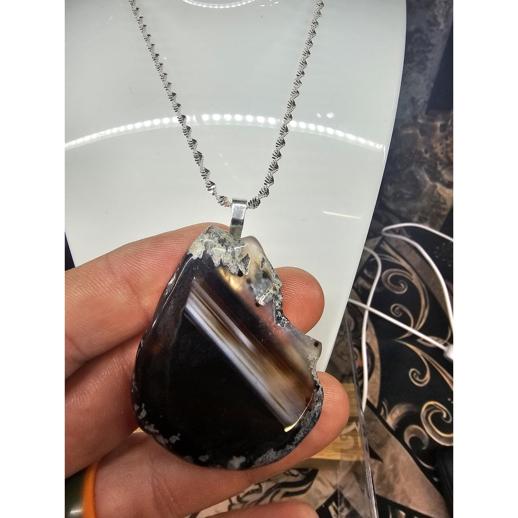 Brown agate Pendant Necklace by CrystalCloud Company