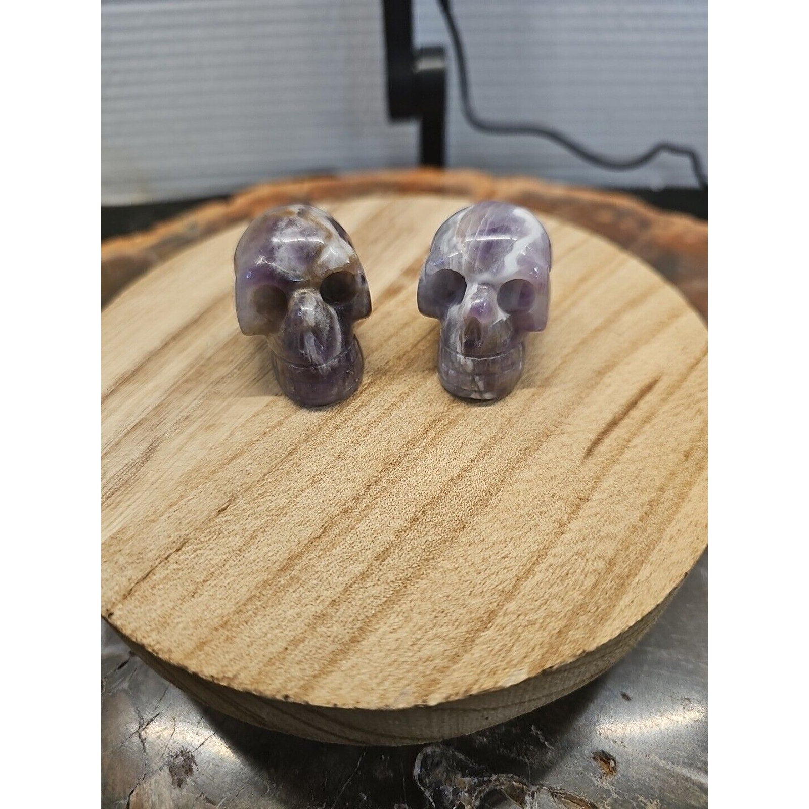 Dream Amethyst Crystal Skull Pair — 93g, Polished Display Pieces | CrystalCloud Company by CrystalCloud Company