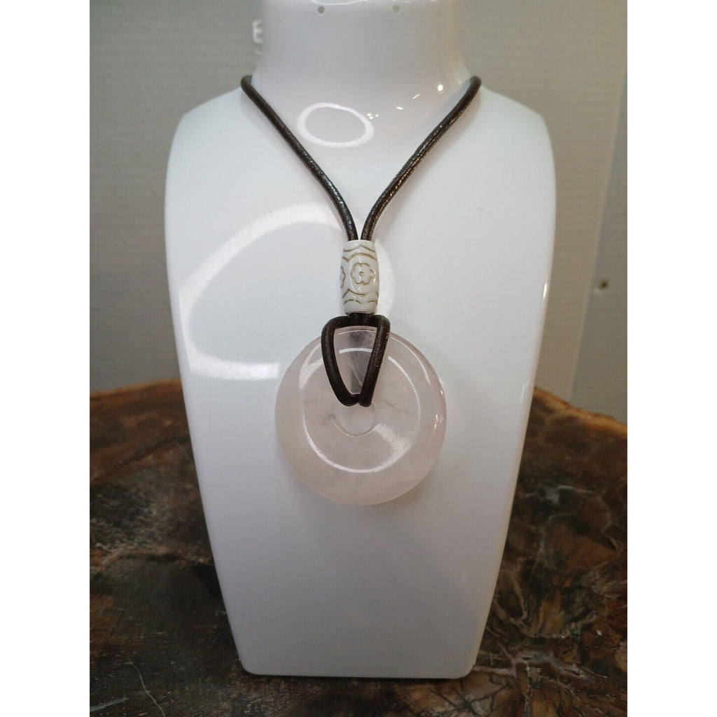 Rose Quartz Pendant Necklace — Handcrafted Natural Stone | CrystalCloud Company by CrystalCloud Company