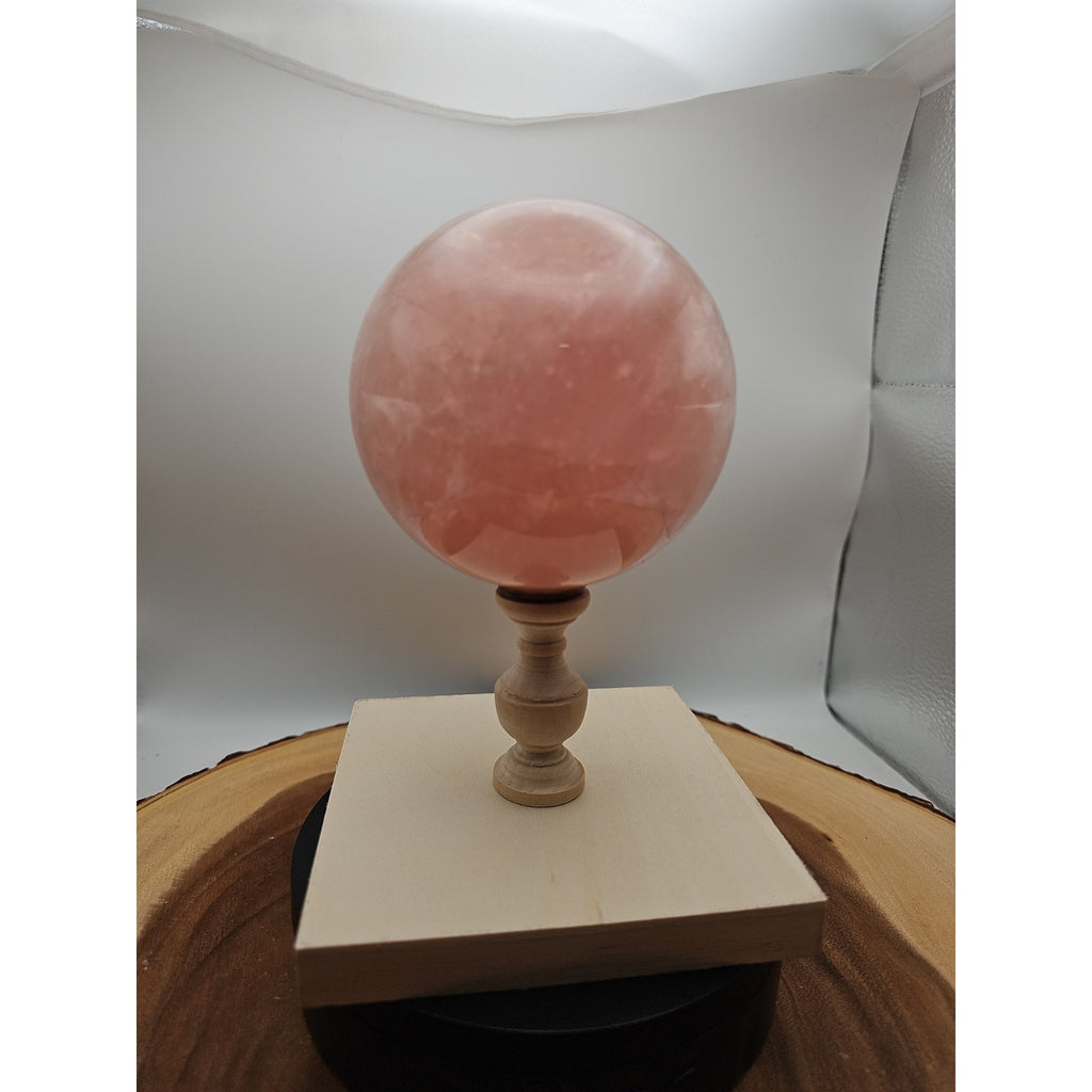 3.04LB Natural Pink Rose Quartz Crystal Sphere 98-107mm W/stand by CrystalCloud Company