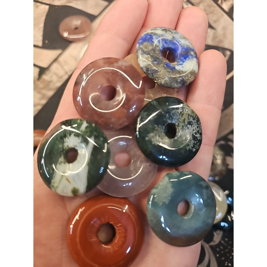 36Pcs Natural Quartz Crystal Jasper Peace Lucky Buckle Mixed Stone Healing by CrystalCloud Company