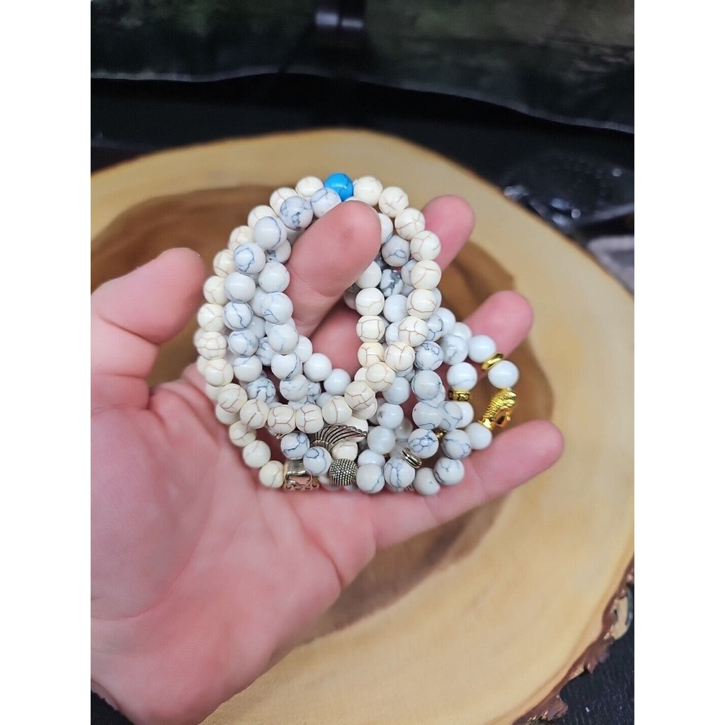 Natural Howlite Stone Bracelets 7pc Set by CrystalCloud Company