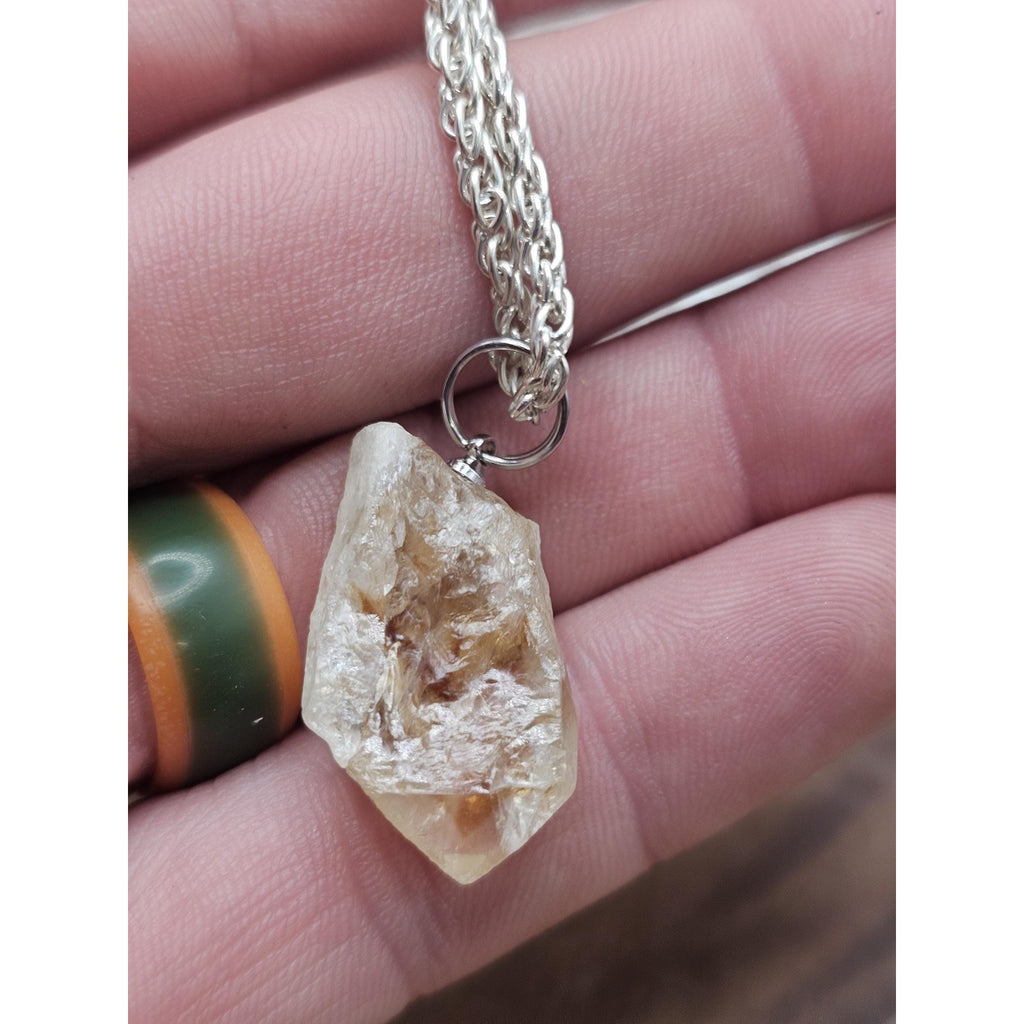 Raw Citrine pendant necklace Copper Wire by CrystalCloud Company