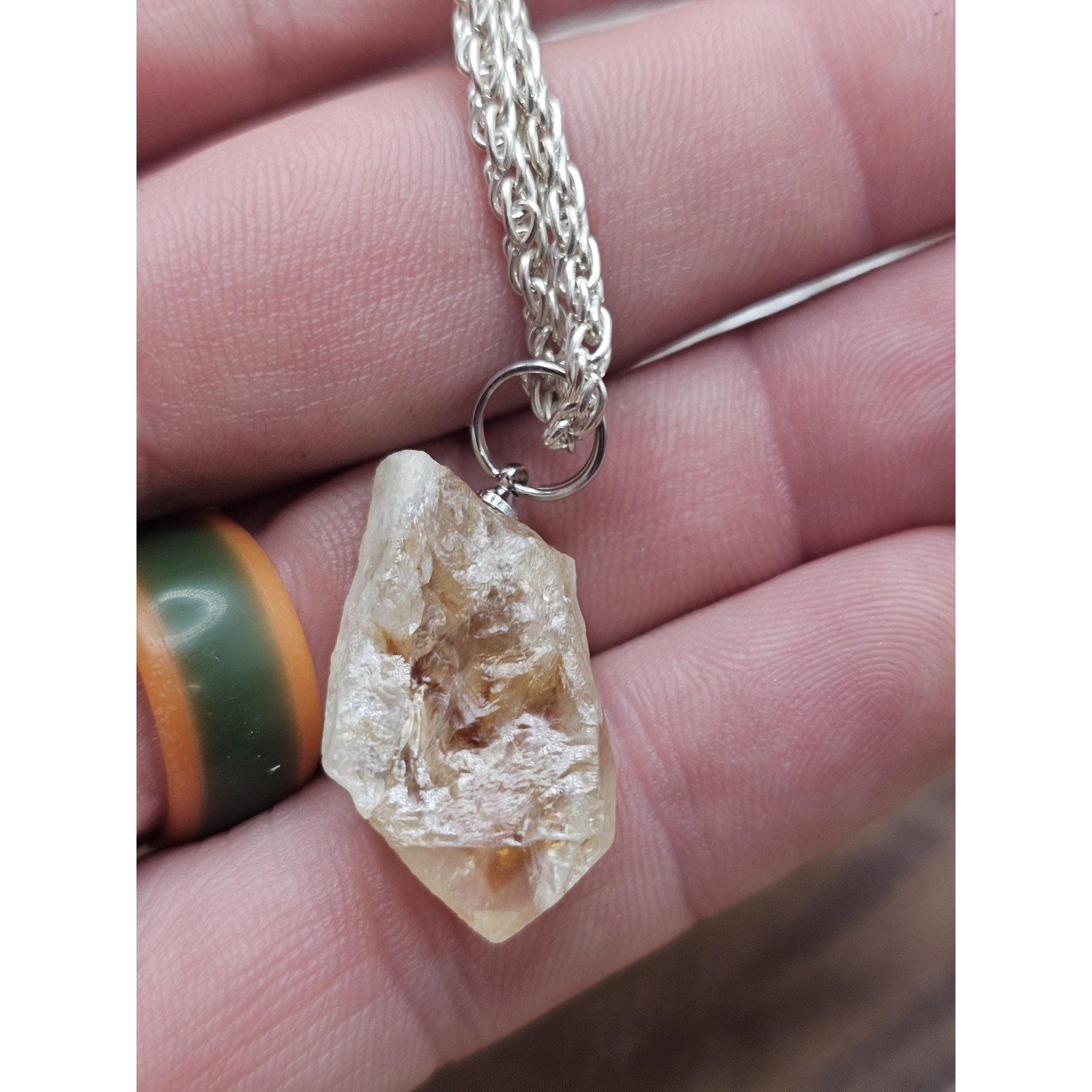 Raw Citrine pendant necklace Copper Wire by CrystalCloud Company