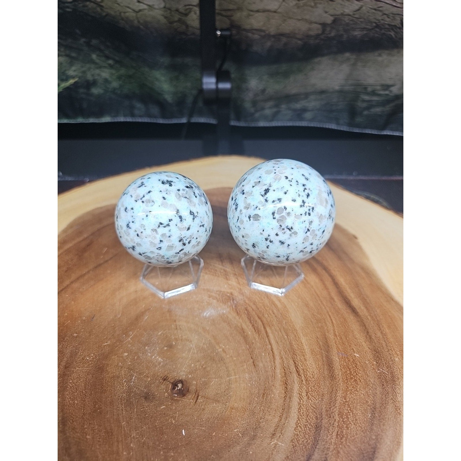 2Pcs A Set Of Natural Quartz Crystal Jasper Sphere Ball Polished 50-60mm &stand by CrystalCloud Company