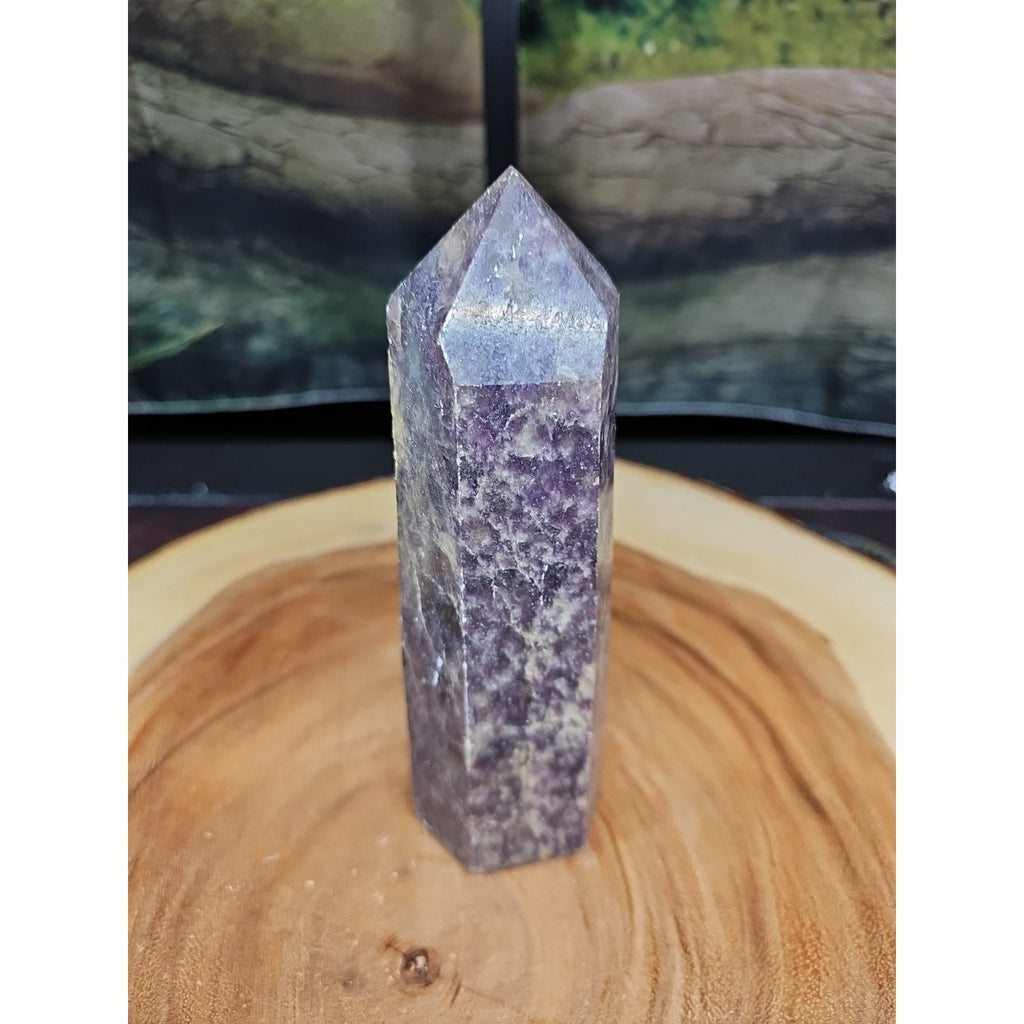 1ea Natural Purple Mica Lepidolite Crystal Point Tower Africa 505g by CrystalCloud Company