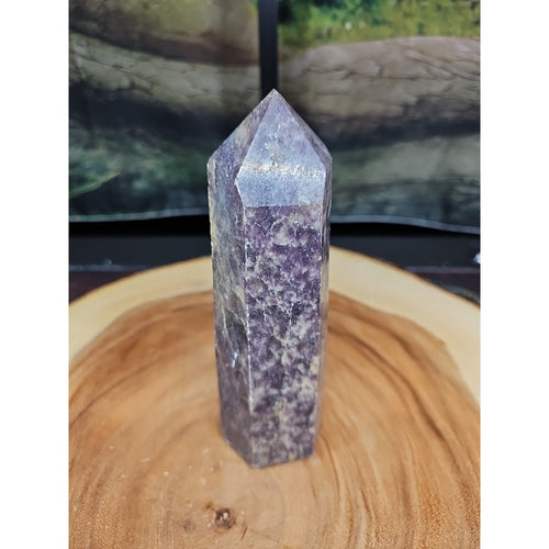 1ea Natural Purple Mica Lepidolite Crystal Point Tower Africa 505g by CrystalCloud Company