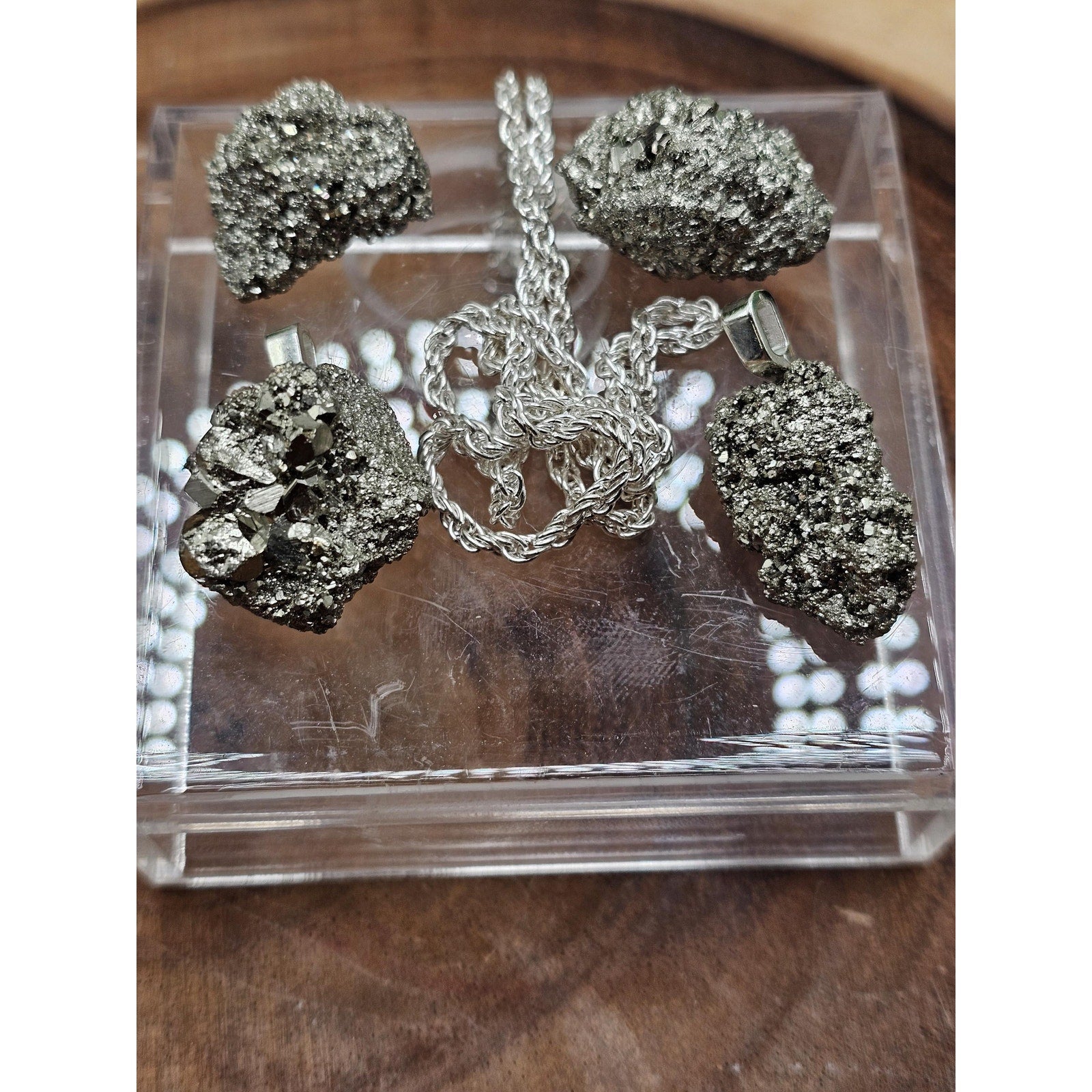 Golden Pyrite Pendant w/silver Chain by CrystalCloud Company