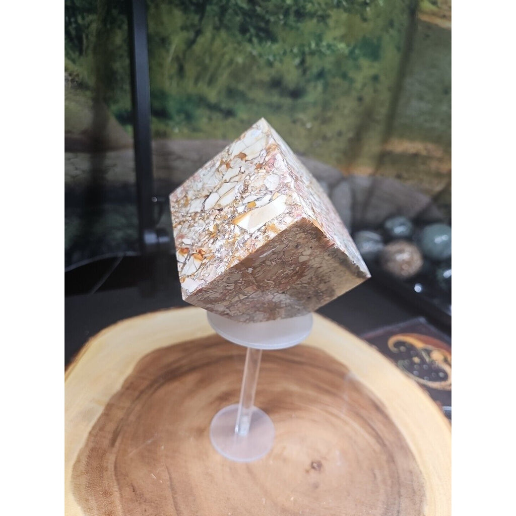 2.83LB 1Pcs Natural Ocean Jasper Onyx Quartz Crystal Geode Square Heptahedron by CrystalCloud Company