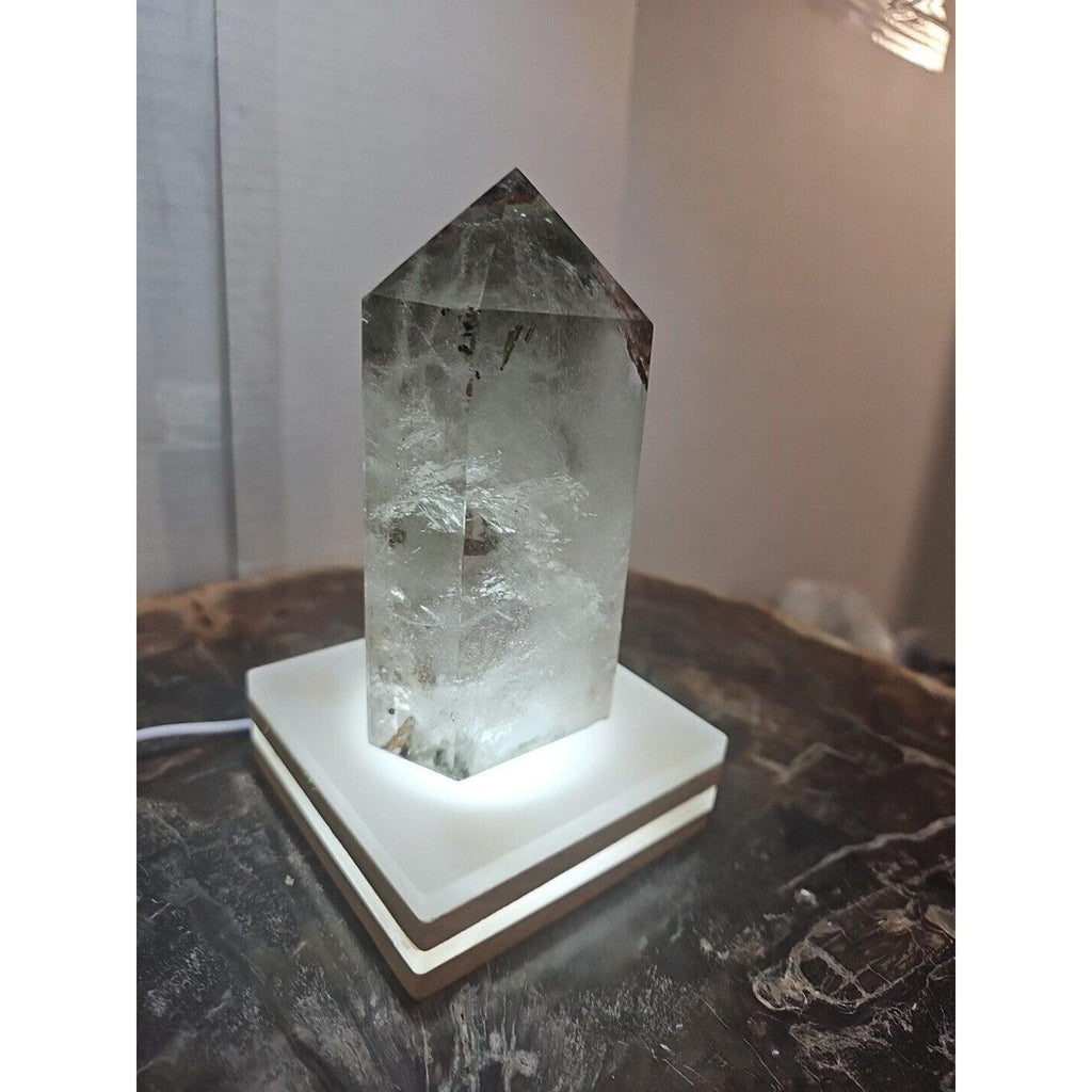 Madagascar Green Ghost Phantom Quartz Obelisk - 1.73LB Vitreous Healing Point | CrystalCloud Company by CrystalCloud Company