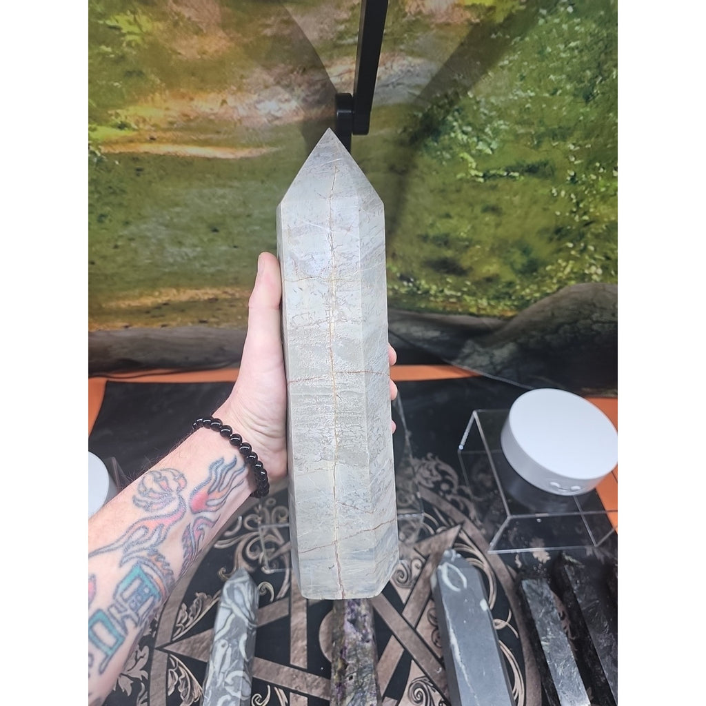 6.66lbs 12in Tall Ocean Jasper Crystal Point by CrystalCloud Company