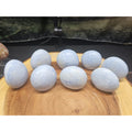 Baby Blue Celestite Crystal Palm Stones — 1 lb, 2-Piece Set from Brazil | CrystalCloud Company by CrystalCloud Company