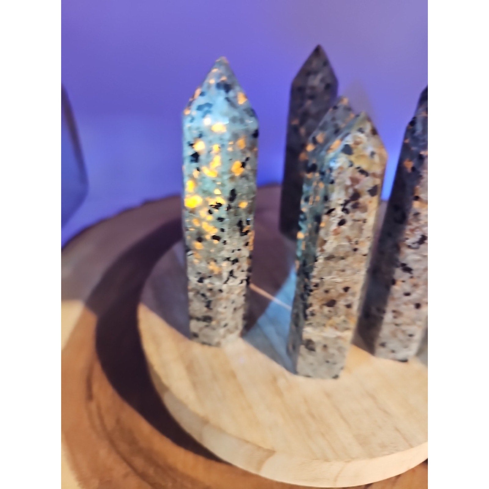 Yooperlite stone Tower UV Reactive 4in Tall Avg 98grams Avg 1 Each by CrystalCloud Company