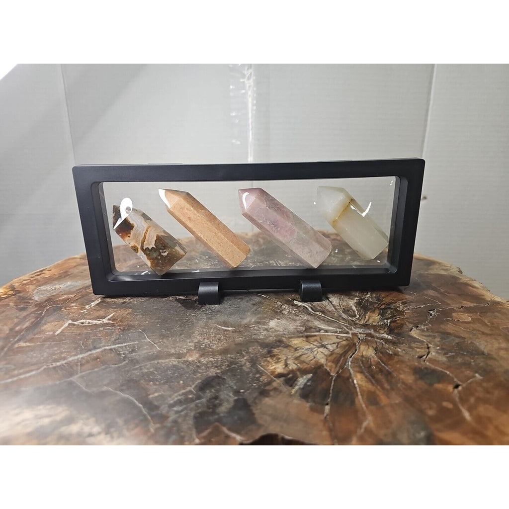 Agate Towers 245g 4 Pcs W/Stand by CrystalCloud Company