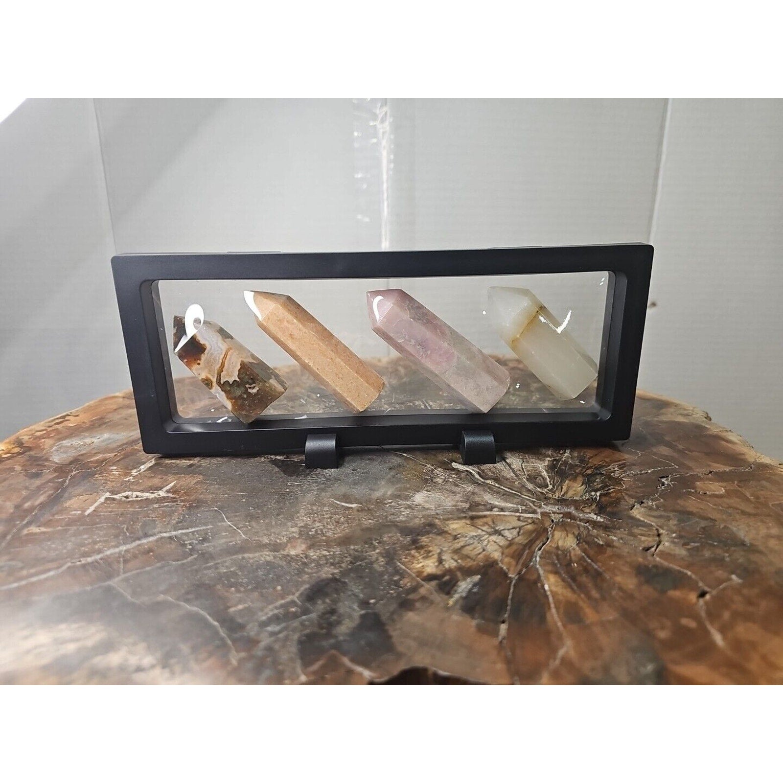 Agate Towers 245g 4 Pcs W/Stand by CrystalCloud Company