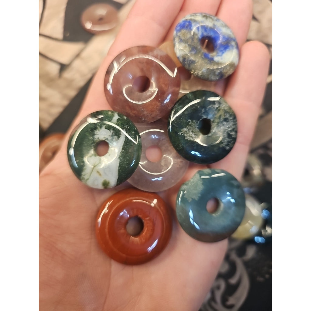 36Pcs Natural Quartz Crystal Jasper Peace Lucky Buckle Mixed Stone Healing by CrystalCloud Company