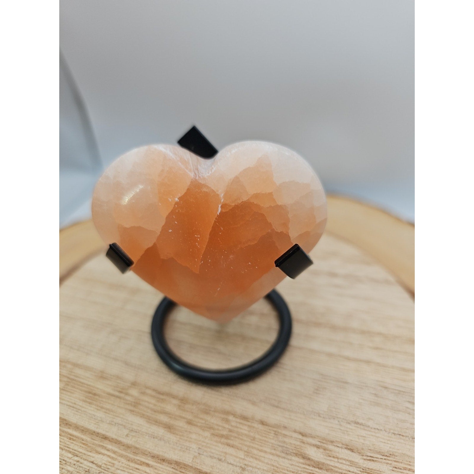 Peach Selenite Palm Stone W/stand 1each by CrystalCloud Company