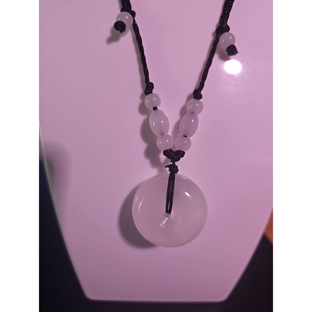 Beautiful! Natural Jade Peace Lucky Buckle Pendant Necklace Healing Adjustable by CrystalCloud Company