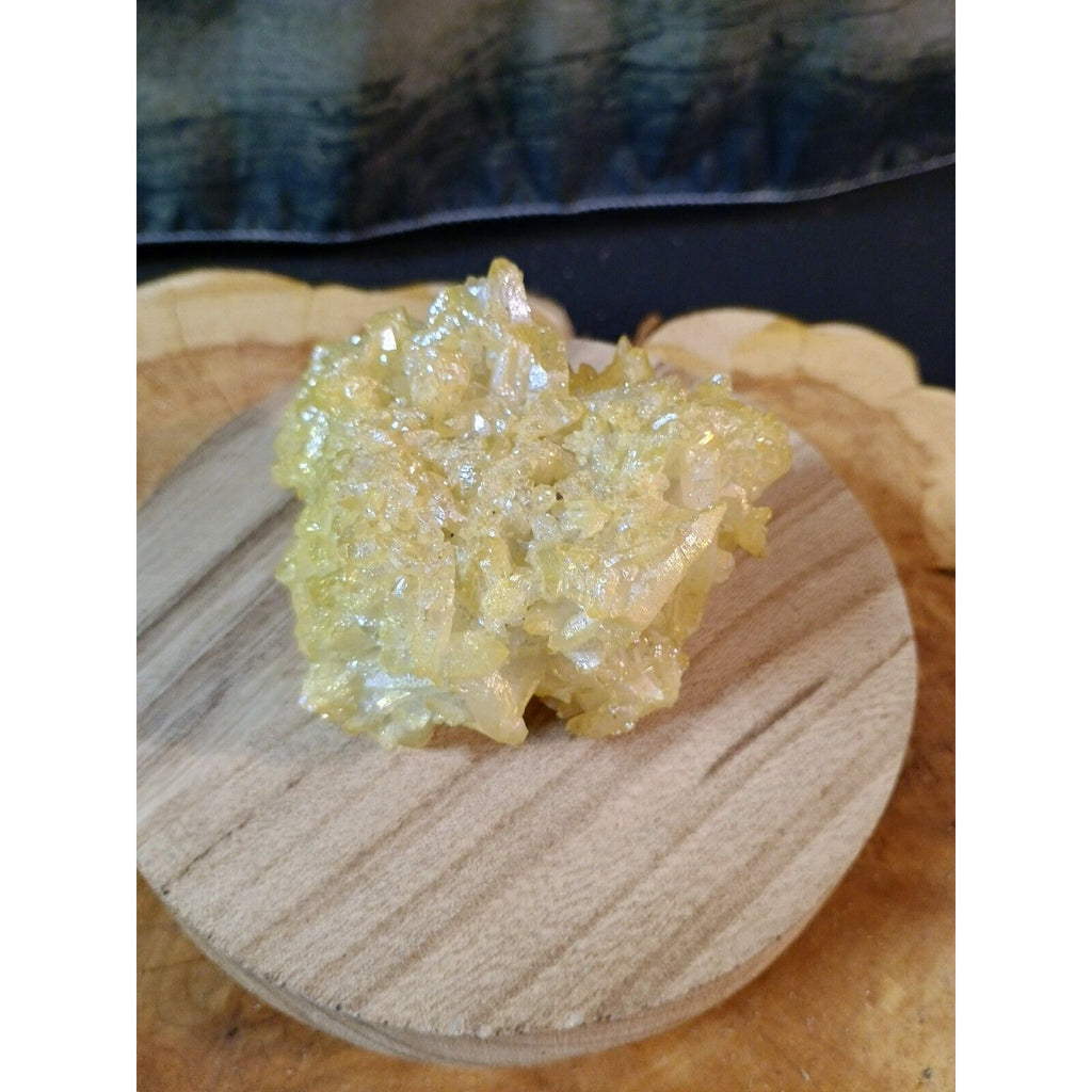 0.64lbRainbow Aqua Aura Quartz Crystal Cluster Points Titanium Coating by CrystalCloud Company