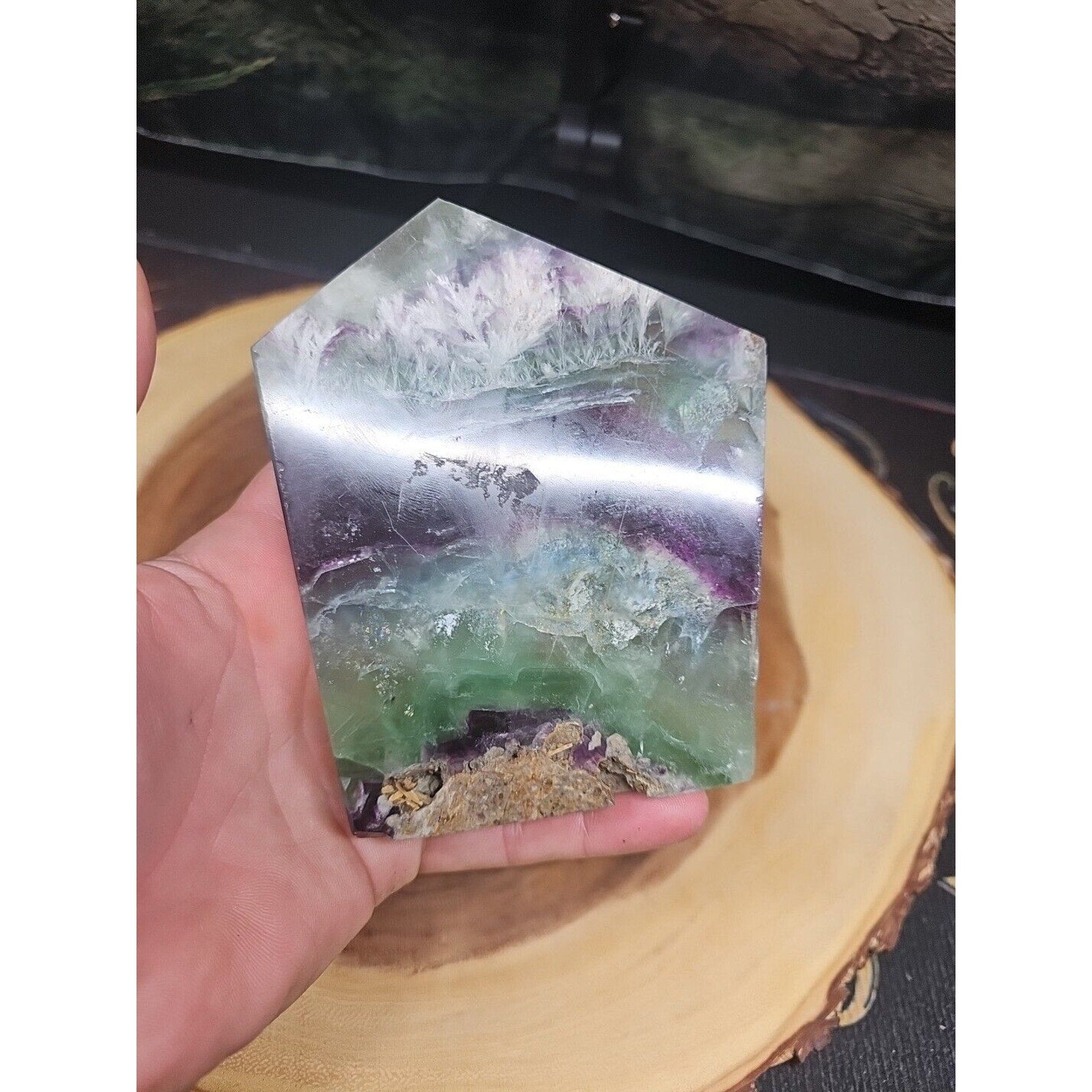 1.15LB Natural fluorite snowflake feather fluorite crystal quartz healing by CrystalCloud Company