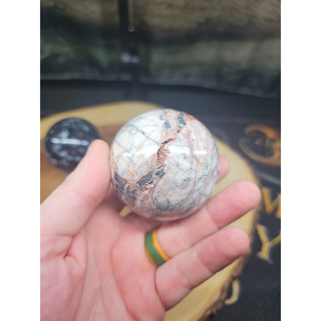 2Pcs A Set Of Natural Quartz Crystal Jasper Sphere Ball Polished 50-60mm &stand by CrystalCloud Company