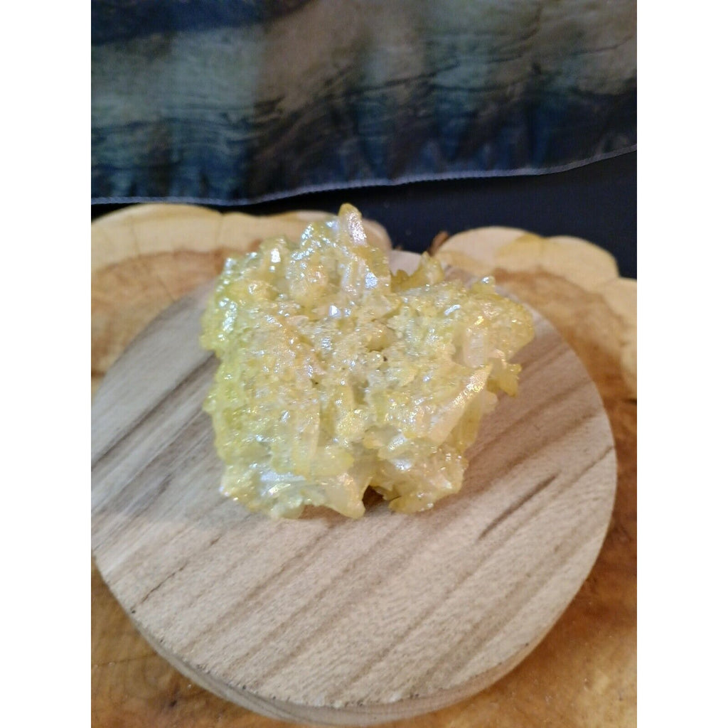 0.64lbRainbow Aqua Aura Quartz Crystal Cluster Points Titanium Coating by CrystalCloud Company