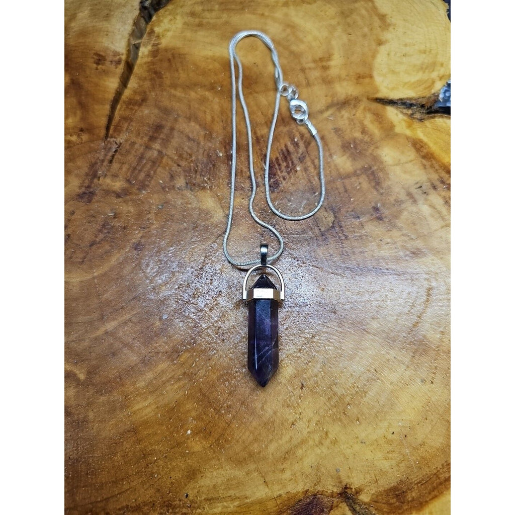 Amethyst Crystal Hexagon Pendant Necklace — 16in Silver Chain | CrystalCloud Company by CrystalCloud Company