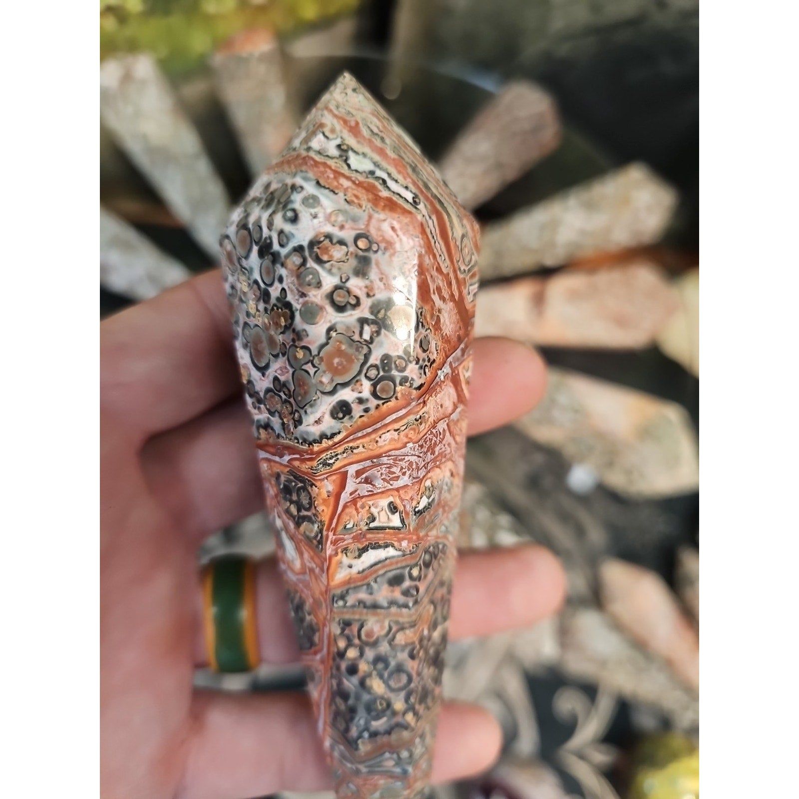 Natural Leopard Skin Jasper Crystal Scepter .30+ Avg 1 Each by CrystalCloud Company